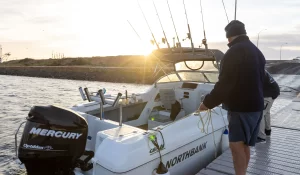 500C pulled up at boat ramp at golden hour | 500C | Northbank Boats | Cuddy Cabin | Fishing Boats