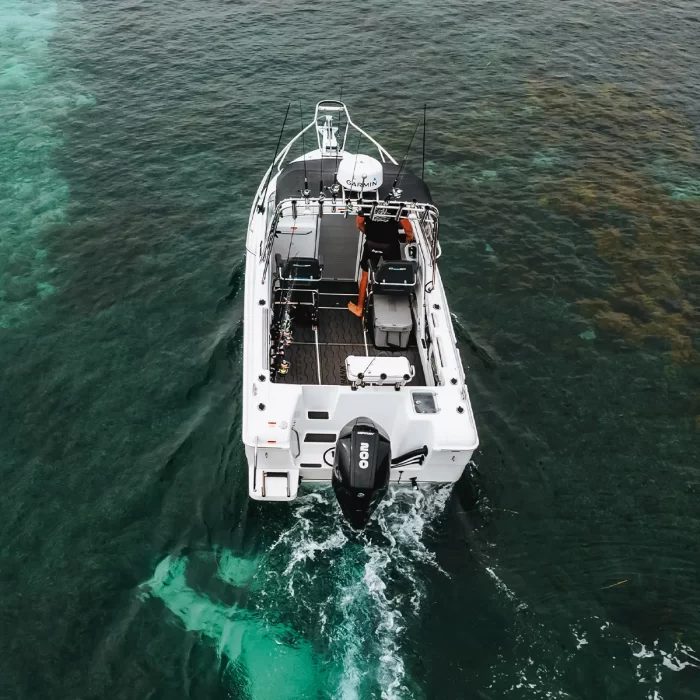 top down drone shot of the 600C in the water | Cuddy Cabin | Fishing Boat | Fibreglass Fishing Boat